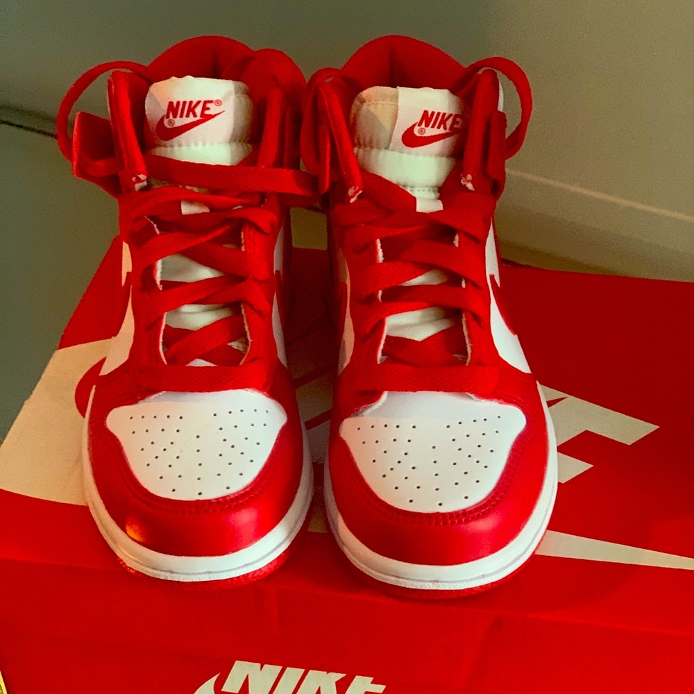 Nike Dunk High (PS) White/University Red 11C EUR 28 TODDLER